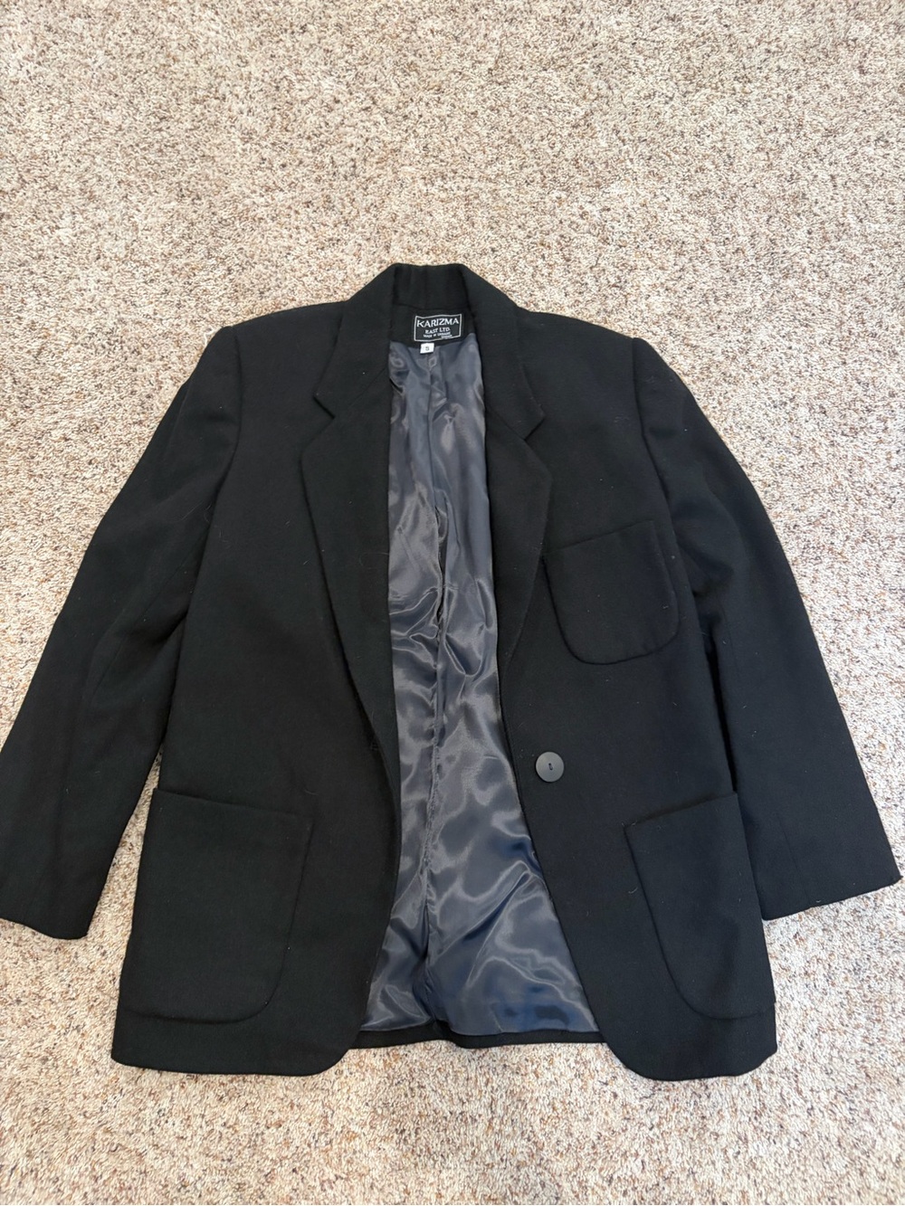 Kardiva Women’s Black Wool-Blend Pea Coat